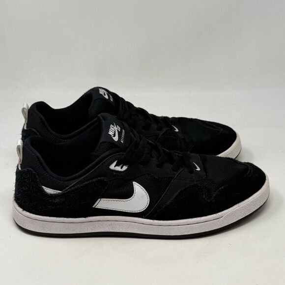 Nike SB Alleyoop Sneakers Mens 11 Black Suede Mesh Low Top Skate Shoes CJ0882001 - Picture 1 of 16